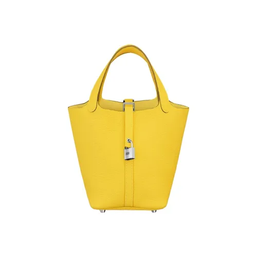 HERMES Picotin Lock Bullock Кожа Ведрообразная Сумка 18 Женская Неаполитанский Желтый