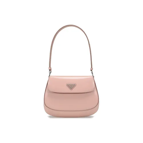 PRADA Cleo Блестящая кожа сумка через плечо женская орхидея пудра