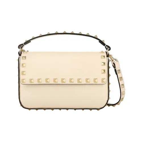 Valentino Сумка через плечо из коровьей кожи женская бежевая