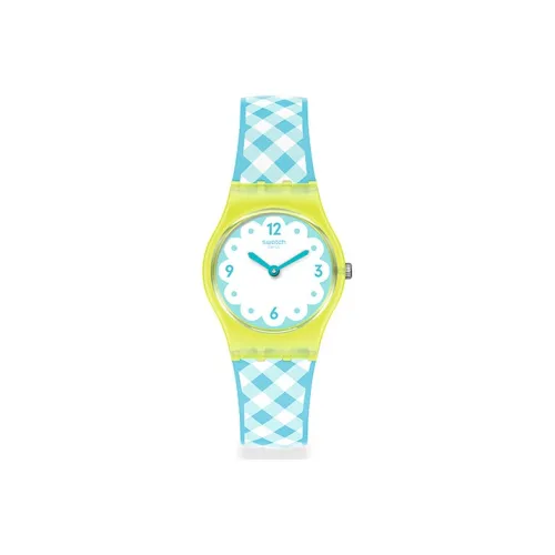 Swatch Quartz Механизм Женские часы 25 мм Белый циферблат Пластиковый корпус Часы Силиконовый ремешок