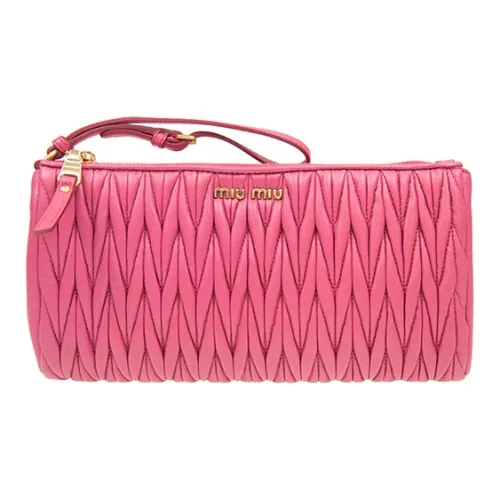 MIU MIU Sheepskin Clutch Women's Pink