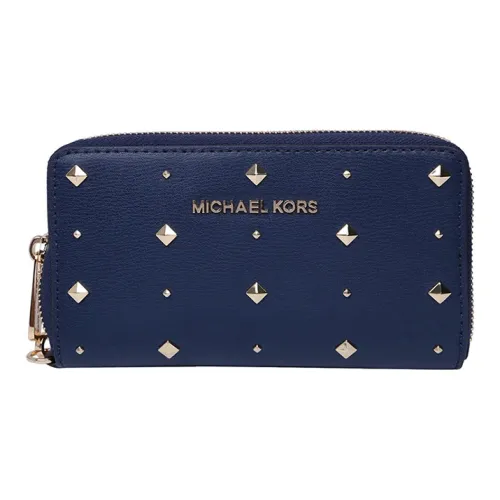 MICHAEL KORS Jet SetJet Набор Путешествие Коровья кожа Кошелек Клатч Женские Морской синий