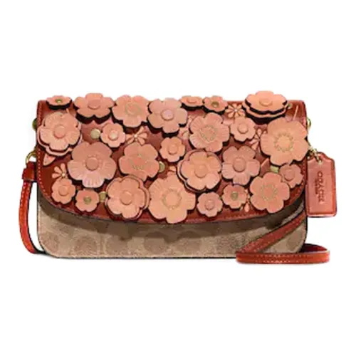 COACH Hayden Подпись Покрытый холст Утонченная кожа Сумка через плечо Маленькая Женская