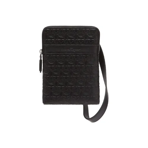 FERRAGAMO Итальянская кожа коровы Сумка через плечо Стандартная Мужская Черная