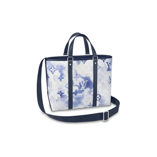 LOUIS VUITTON Холст Тоут Сумка Сумка для покупок Портативная Сумка через плечо Мужская Градиентная Синяя Сумка через плечо