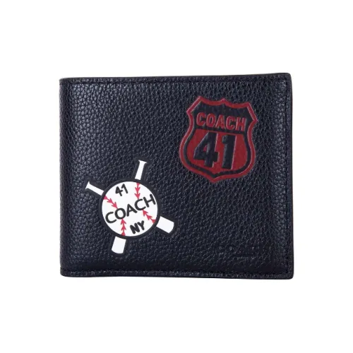 COACH Кожа Кошелек Мужской Черный