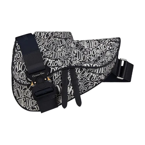 DIOR Седло Телячья кожа Седло Сумка Сумка через плечо Мужская Морская синяя