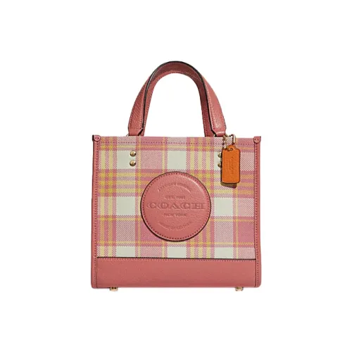 Coach Dempsey Ткань с коровьей кожей Тоут Сумка Сумка для покупок Сумка через плечо Сумка Маленькая Женская