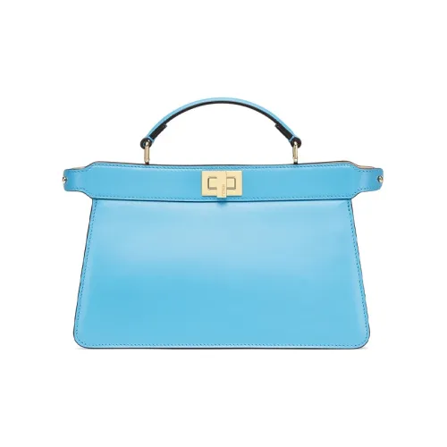 FENDI Peekaboo ISeeU Кожа Аккордеонная Сумка Сумка через плечо Сумка для женщин Синий