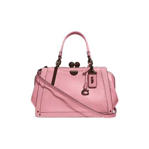 COACH Kisslock Коровья кожа Сумка Сумка через плечо Сумка через плечо Маленькая Женская Вишневый цветок Розовый