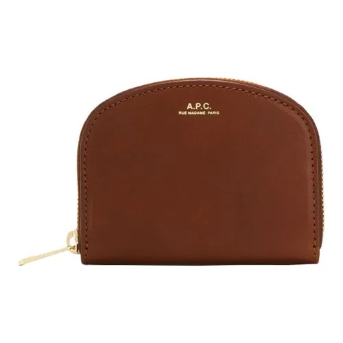 A.P.C Коровья кожа Монетница Женская Коричневая