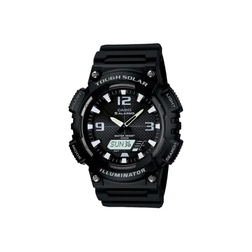 CASIO Standard Series Солнечный Кварцевый Механизм Резиновый Ремешок Часы Мужские Черный Циферблат