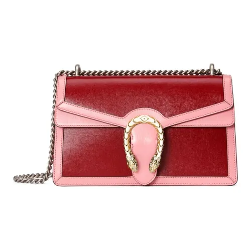 GUCCI Dionysus Кожа Цепь Сумка Плечо Сумка через плечо Сумка Сумка через плечо Женская Красная и Розовая