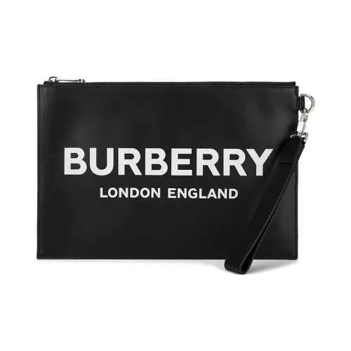 Burberry Кожаный Коровья Кожа Клатч Стандартный Мужской Черный