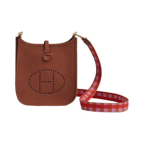 HERMES Evelyne Холст с кожей Clemence Bullock Сумка через плечо Мини Женская