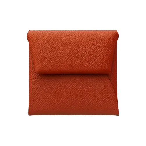 HERMES Bastia Коровья кожа Монетница Женская Кирпично-красный