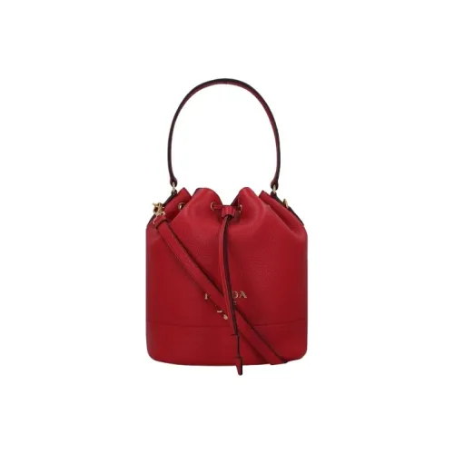 PRADA Кожа Ведрообразная Сумка Сумка через плечо Стандартная Унисекс Красная
