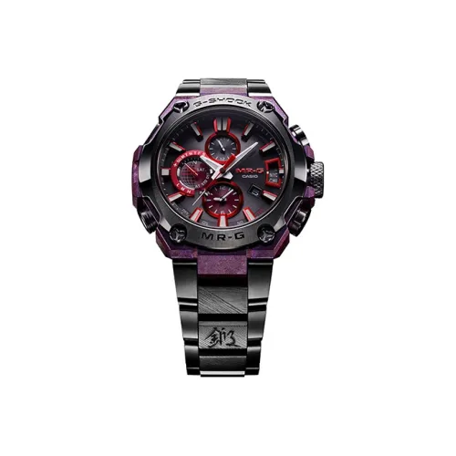 CASIO MR G Series Солнечный Кварцевый механизм Титан Ремень Часы Мужские Красный Циферблат часов