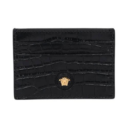 VERSACE Кожа Держатель для карт кошелек Стандартный Мужской Черный