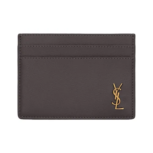 SAINT LAURENT Коровья крупнозернистая текстура кошелек кошелек женский серый белый