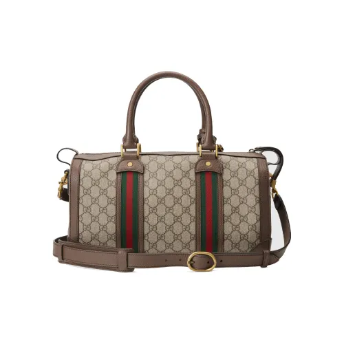 Gucci Canvas с кожаными вставками дорожная сумка сумка через плечо сумка маленькая мужская коричневая