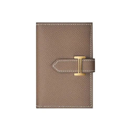 HERMES Bearn Эпсомская кожа Держатель для карт кошелек Женский Слоновой серый