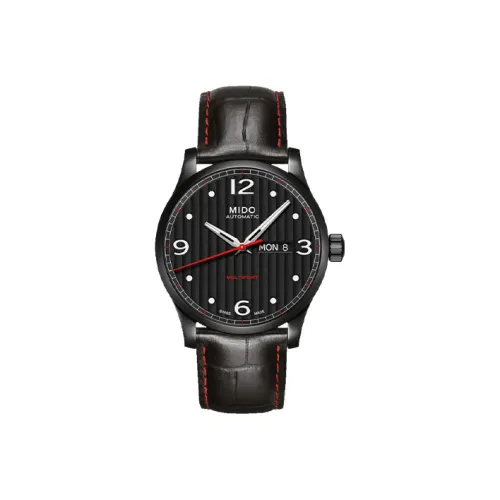 Mido Helm Коллекция Автоматический Механический Механизм Мужские Часы Часы 42 мм Черный Циферблат Кожаный Ремешок