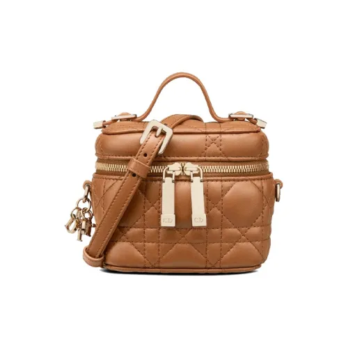 DIOR Lady Dior Lambskin Сумка Lady Dior Сумка через плечо Сумка на одно плечо Косметичка Мини Женская Оранжевая