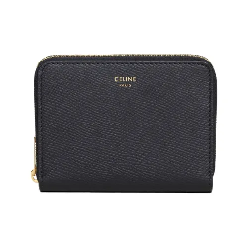 CELINE Коровья кожа Держатель для карт Монетница Женская Черный