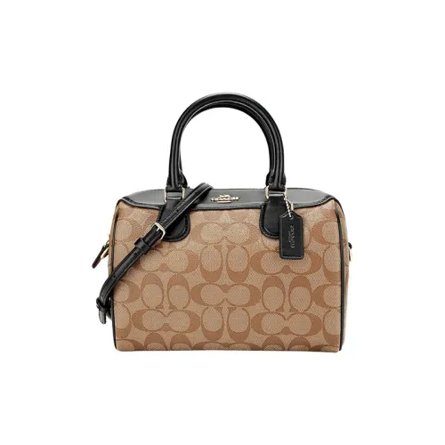 COACH Bennett кожа Бостон Сумка через плечо Одно плечо клатч женский хаки с монограммой