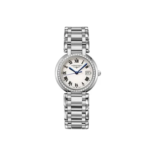 LONGINES Heart Moon Collection Кварцевый механизм Женские часы 30 мм Белый циферблат Корпус из нержавеющей стали Ремешок из нержавеющей стали