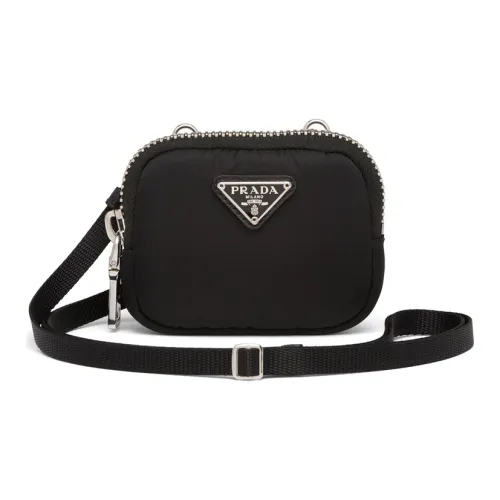 PRADA Нейлоновая сумка через плечо унисекс черного цвета