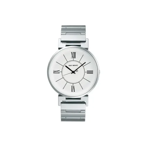 ISSEY MIYAKE Кварцевый механизм нержавеющая сталь ремешок часы для мужчин белый циферблат модель NYAL003