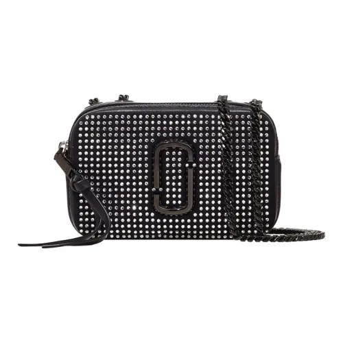MARC JACOBS Glam Shot Sheepskin Rhinestone Camera Bag Crossbody Bag Women's Black