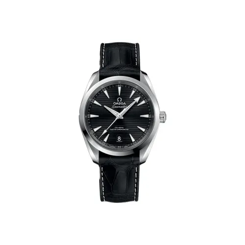 OMEGA Seahorse Collection Автоматический Механический Часы Мужские Циферблат 38 мм Черный Кожаный Ремешок