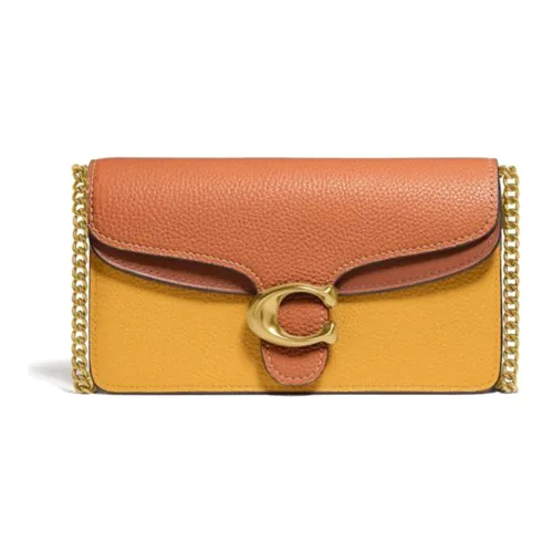 COACH Tabby Коровья кожа Сумка через плечо Сумка Маленькая Женская Желто-оранжевая
