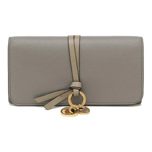 Chloe Chloé сумки Коровья кожа Кошелек Женские Серый