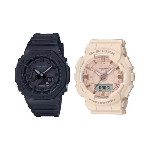 CASIO Pair Table Series Кварцевый механизм Смола Ремешок Часы Унисекс Черный Циферблат GA 2100 1A1+GMA S130PA 4AER