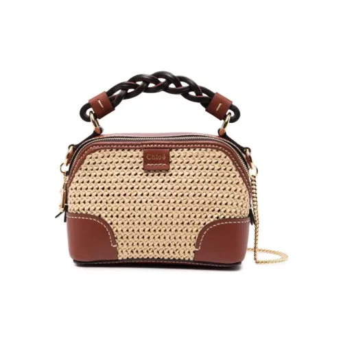 Chloe Chloé сумки Raffia Patchwork Leather Mini Women's Ecru
