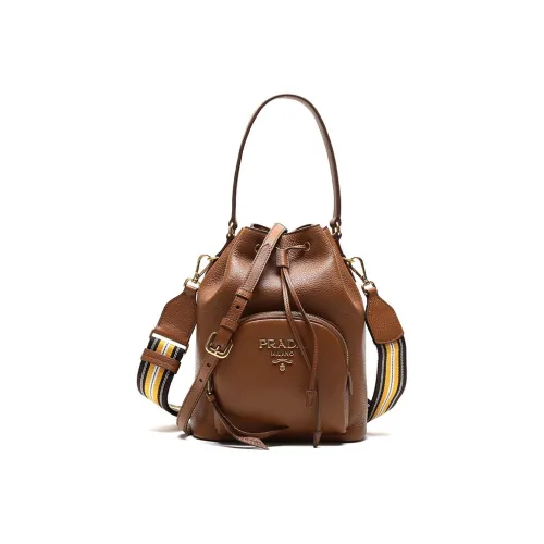 PRADA Телячья кожа Ведрообразная сумка Сумка Сумка через плечо Сумка через плечо Женская Корица