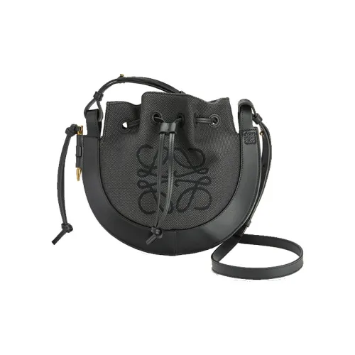 LOEWE Anagram Корова Кожа Летучая Тарелка Сумка Сумки через плечо Сумка на плечо Маленькая Женская Черная