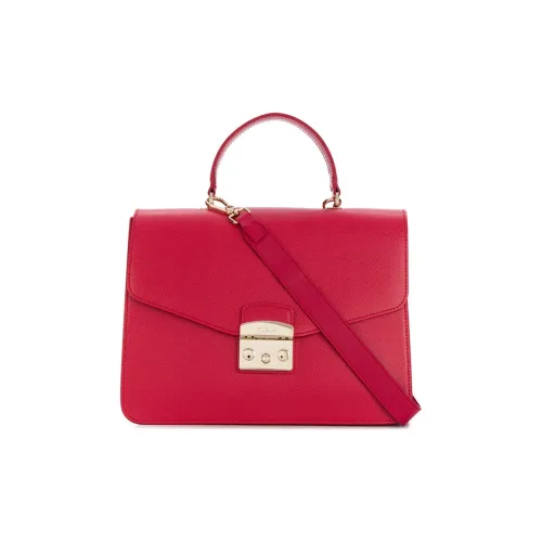 Furla Metropolis Collection Натуральная кожа Маленькая квадратная сумка Сумка через плечо Сумка для женщин Красный