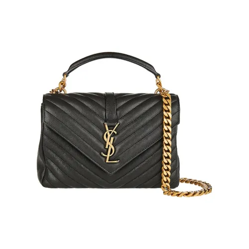 SAINT LAURENT Кожа Цепь Через плечо Одно плечо Сумка Средняя Женская Черная