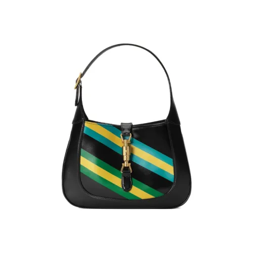 GUCCI Jackie 1961 Кожа Лунный Свет Сумка через плечо Сумка через плечо Маленькая Женская Многоцветная и Черная