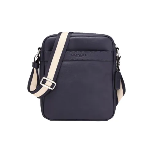 COACH Charles Кожа Одно плечо Через плечо Маленькая квадратная сумка Мужская Темно-синий