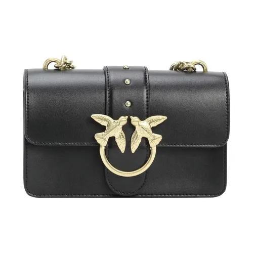PINKO SIMPLY Коровья кожа Swallow Сумка Сумки через плечо Сумка на плечо Мини Женская Черная