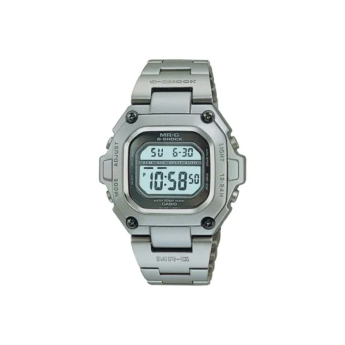 CASIO MR G Series Кварцевый механизм Титановый сплав Ремешок Часы Мужские Серебристый циферблат