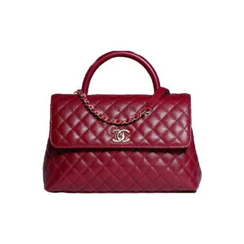 Chanel Coco Handle Коровья кожа Сумка Женская Бордовый Красный
