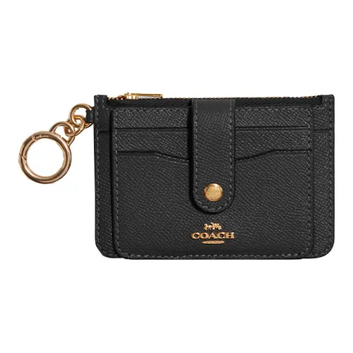 COACH Кожа Держатель для карт Женские Черный