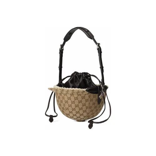 GUCCI Кожа Ведрообразная Сумка Сумка Сумка через плечо Маленькая Женская Эбеновое дерево Черная